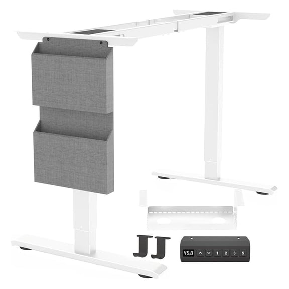Dual Motor Standing Desk Frame, 256 lbs Capacity, Adjustable 28-47", Cable Tray, Headphone Hooks, Home & Office - Easy 40-Min Assembly
