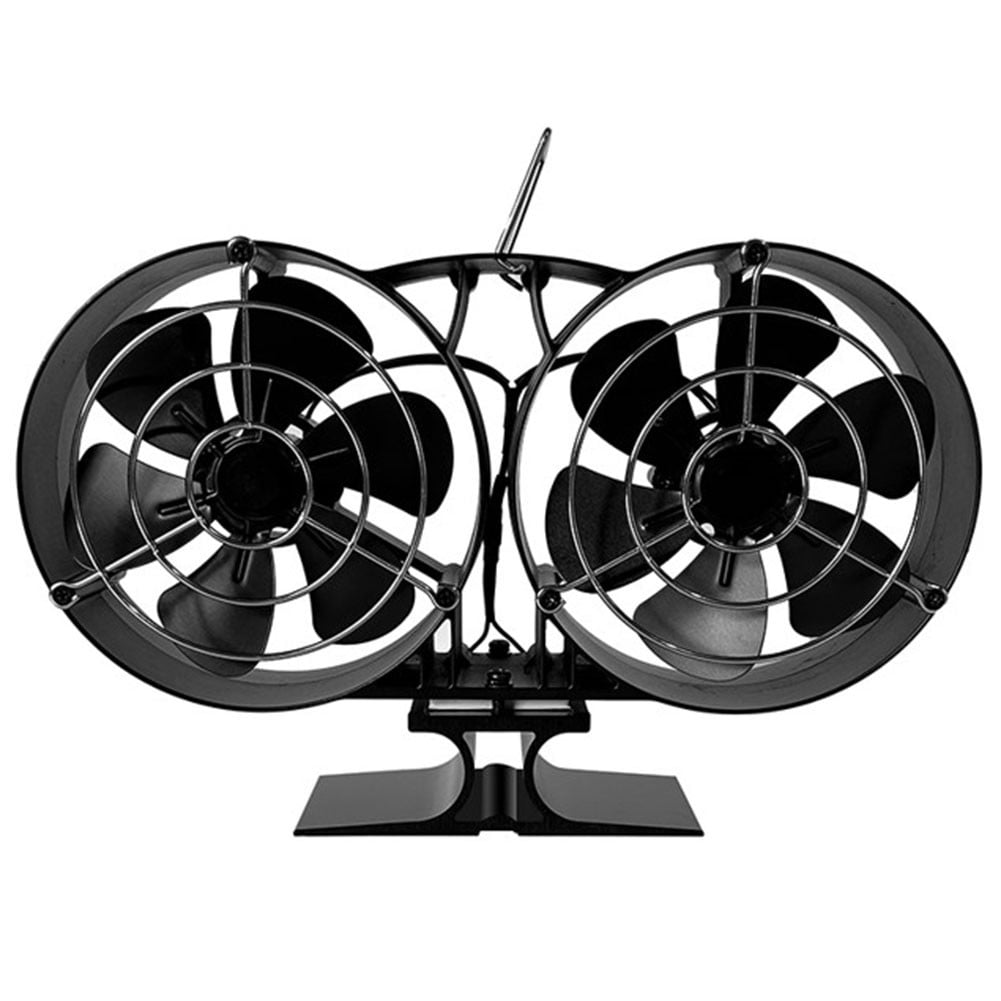 Dual Motor Wood Stove Fan 12 Blades Fireplace Fans Non Electric