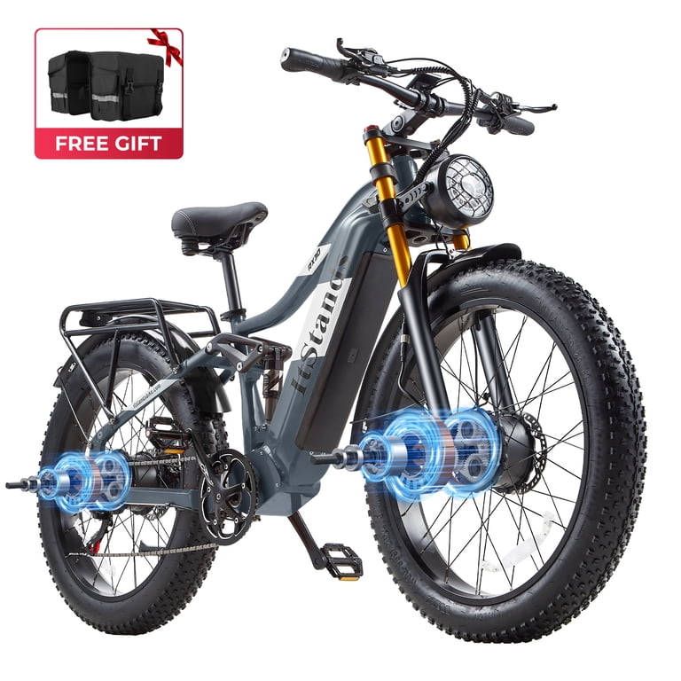 electric bicycle 120 miles Trax Plus LR iQ Long Range E-Bike | Mile Dual Battery offering lightweight yet sturdy construction Sudzendf 20 in. Black Fat