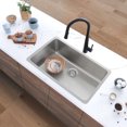 thumbnail image 1 of Stylish Dual Mount 30" Stainless Steel Single Bowl Kitchen Sink with Strainer S-411T, 1 of 11