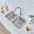 thumbnail image 1 of Stylish Dual Mount 31 ¼" Stainless Steel Double Bowl Kitchen Sink with Strainers S-200T, 1 of 12