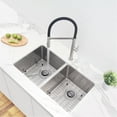 thumbnail image 1 of Stylish Dual Mount 31" Stainless Steel Double Bowl Kitchen Sink with Grids & Strainers S-401G, 1 of 11