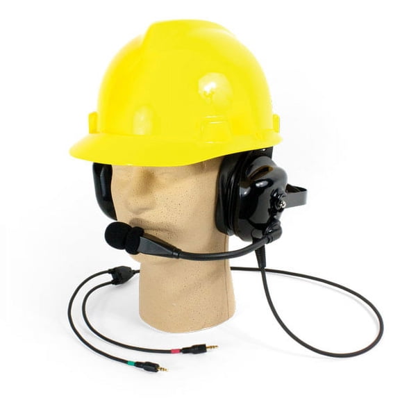 Dual Muff Hard Hat Headset with Microphone