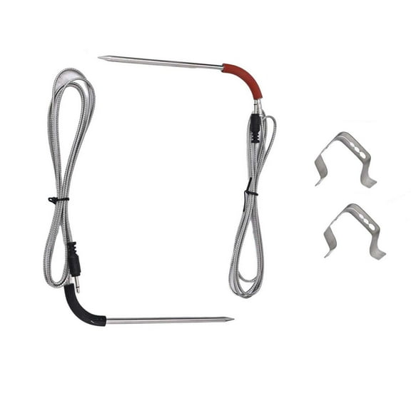 Dual Needle Meat Temperature Probe Compatible With Gas Pellet Furnace Smokefire Grill Thermometer 3.5mm Plug 2-Pack Replacement"}