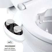 Dual Nozzle Bidet Attachment with Self Cleaning Nozzles and Brass Valves