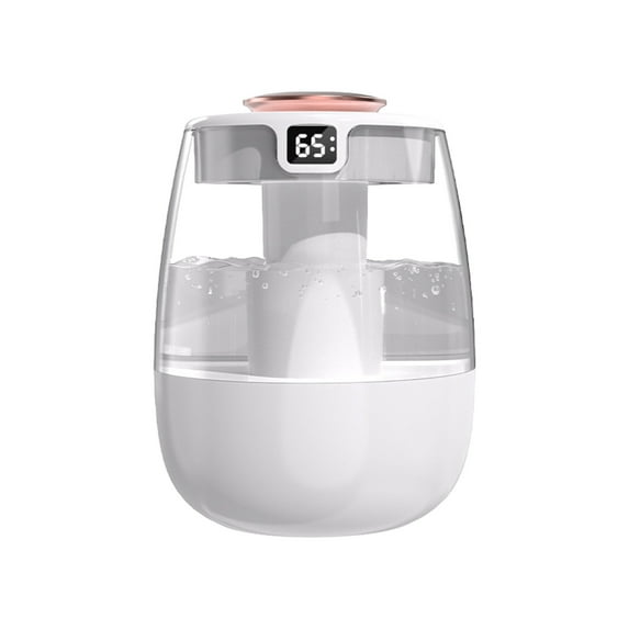 Dual Nozzle Smart Humidifier with Humidity Display, Large Capacity Quiet Cool Mist Humidifier for Bedroom and Office, Humidifier with Night Light and Easy Top Fill Design