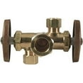 thumbnail image 1 of Dual Outlet, Dual Shut-Off Stop-Compression Inlet Rough Brass, 1 of 2
