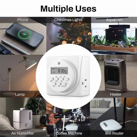 Dual Outlet Programmable Timer for Indoor Lights & Appliances