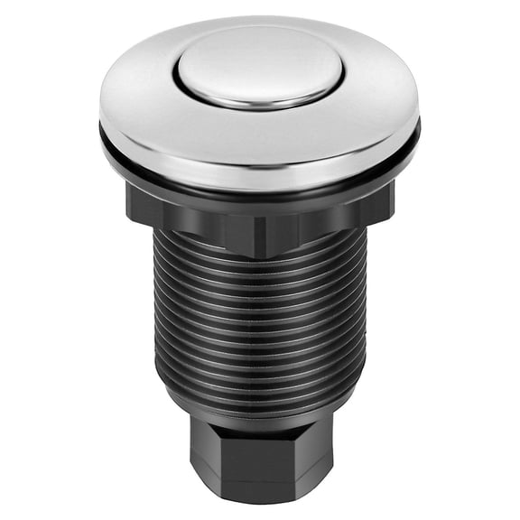 Dual Outlet Sink Top Air Switch Kit for Garbage Disposal 2.5 Inch Chrome Stainless Steel Push Button ON OFF Suitable for Stainless Steel Countertops