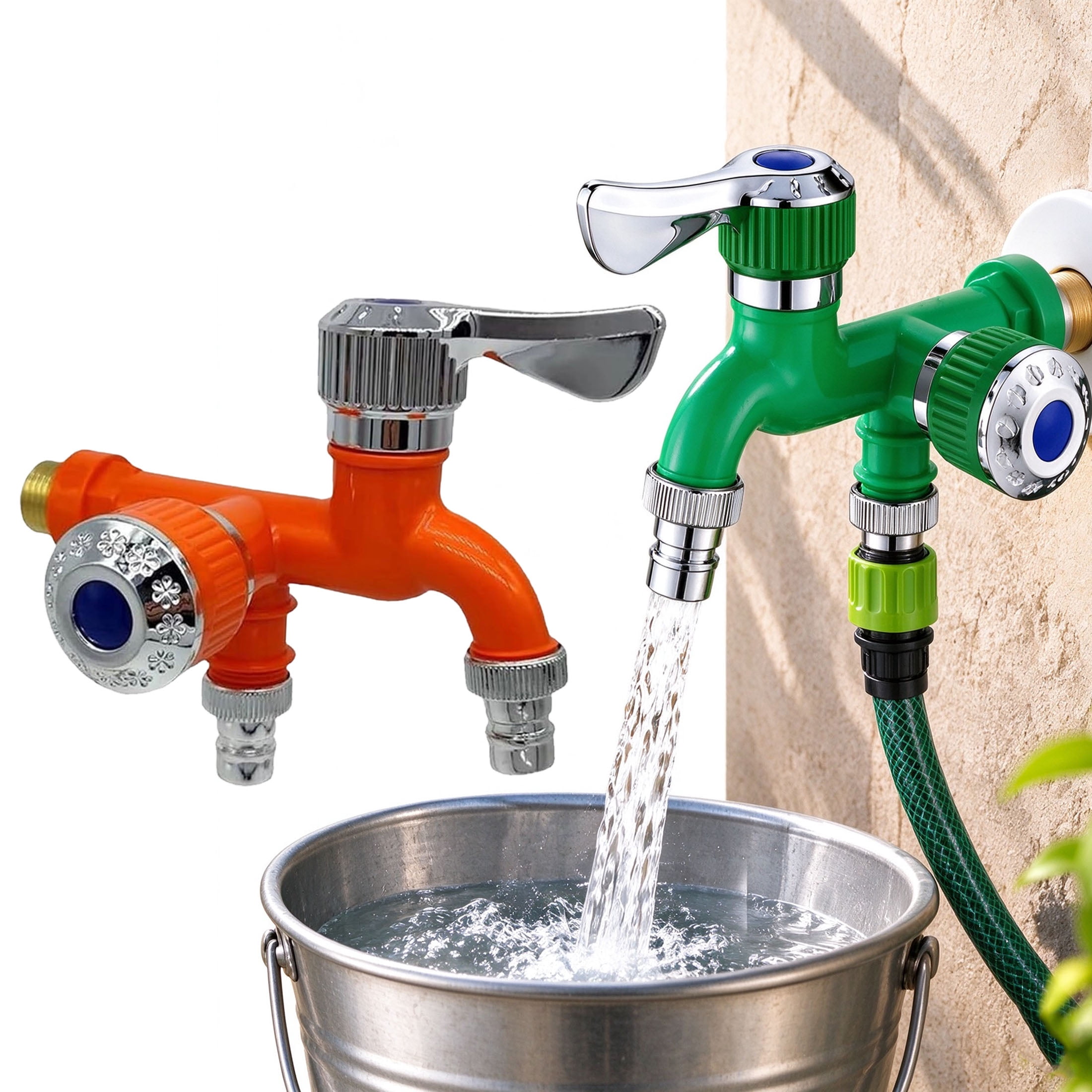 Dual Outlet Washing Machine Plastic Faucet, Two-Way Split & Independent ...