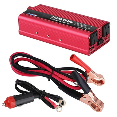 Dual Outlets Power Inverter,Power Inverter,2000W DC 12V to AC 110V Power Inverter Converter W/ Dual Outlets for Home Car Outdoor Use