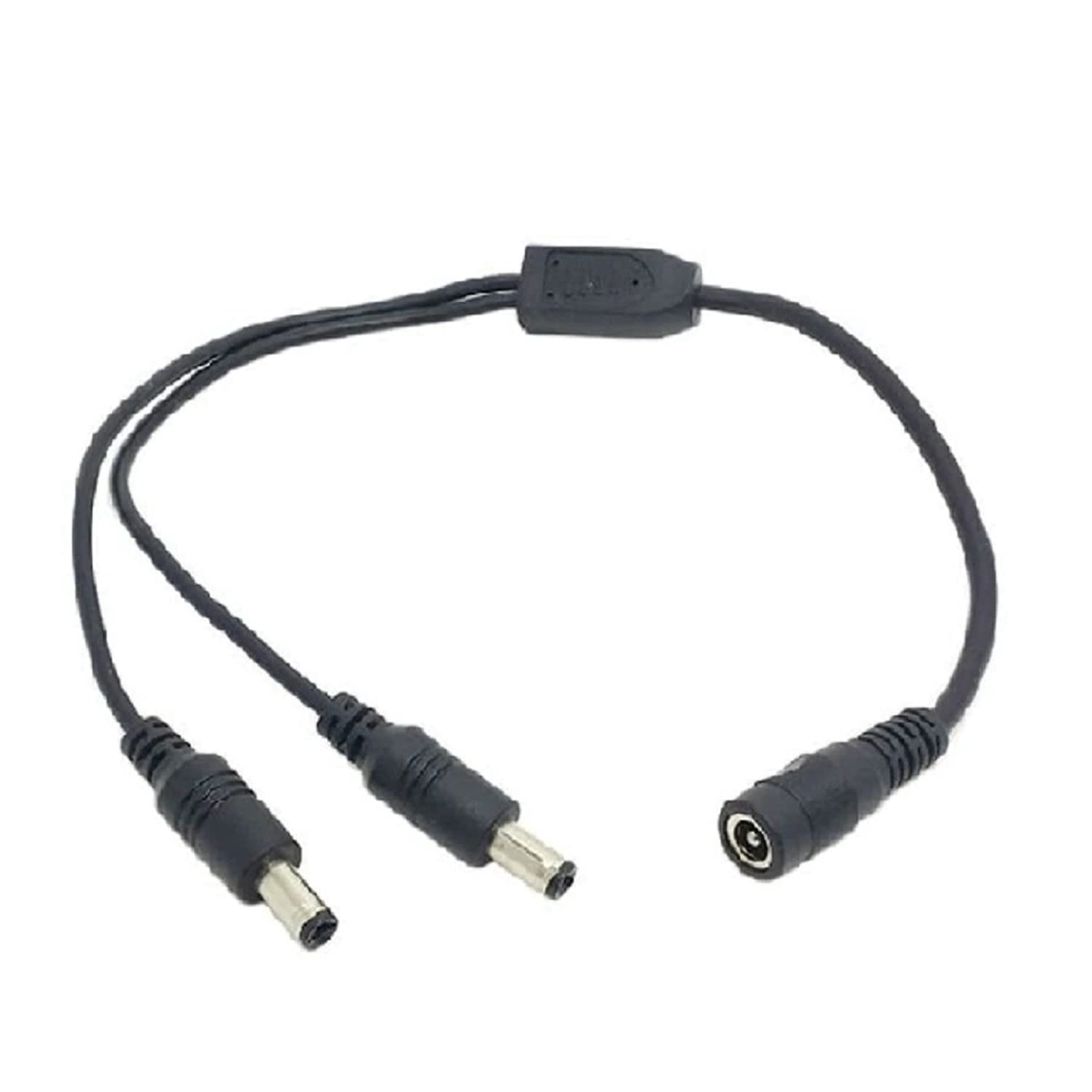 Dual-Output 12V DC Power Splitter with Flexible 18 AWG Cable
