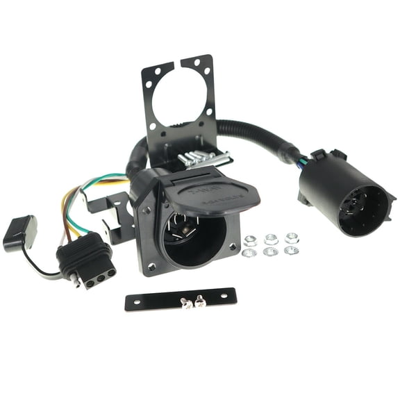 Dual-Output 7 Way and 4-Pin Flat Connector - Multi-Tow Vehicle-Side Factory Plug