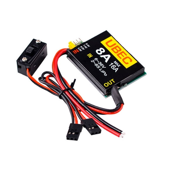 Dual-Output 8A UBEC Converter High-Efficiency, Adjustable Voltage, Overload Protection for RC Models Drones