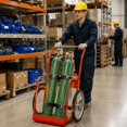 Dual Oxygen Acetylene Tank Cart Dolly, 20-inch pneumatic wheels, 220 lb ...