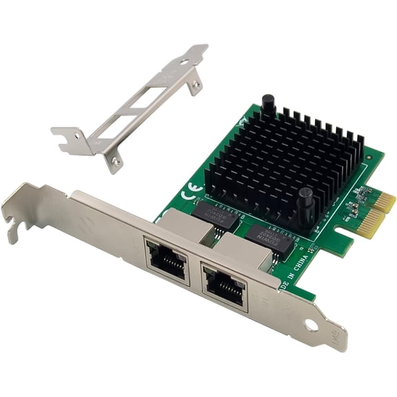 Dual PCIe 3.1 2.5GBase-T Network Adapter with Intel I225-V / I226-V 2500/1000/100Mbps PCI Express Gigabit Ethernet NIC Card RJ45 LAN Controller for Windows 10/11 with Low Profile Bracket
