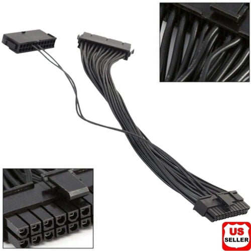 Dual PSU Power Supply 24-pin ATX Motherboard Mainboard Adapter ...