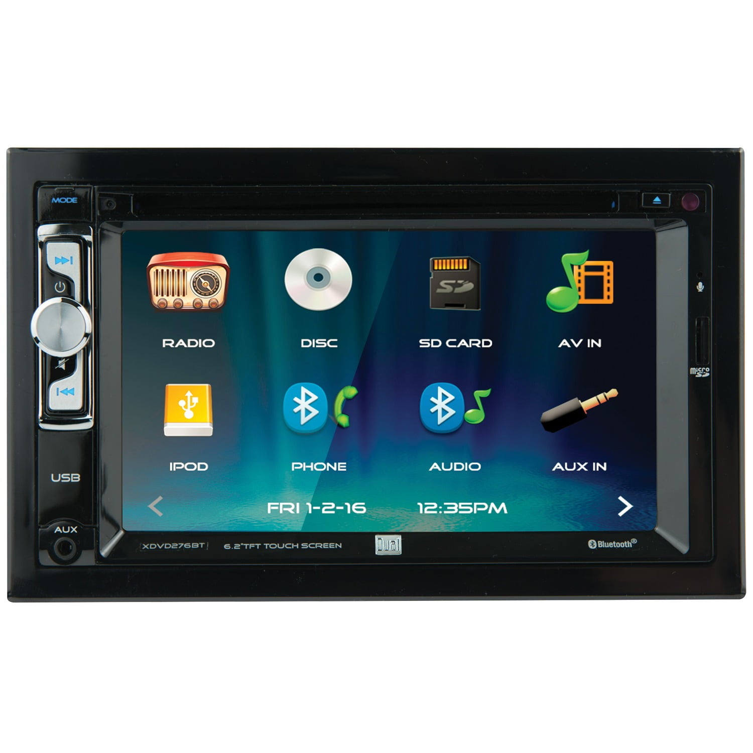 Dual XDVD276BT 6.2-inch Touchscreen Bluetooth Car Stereo, Multimedia ...