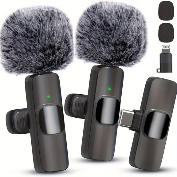 Dual Pack Lavalier Microphone with Noise Cancellation for Iphone And Android, Ideal for Podcasts, Video Creation, Live Streaming, Youtube, Tiktok, And Vlogs