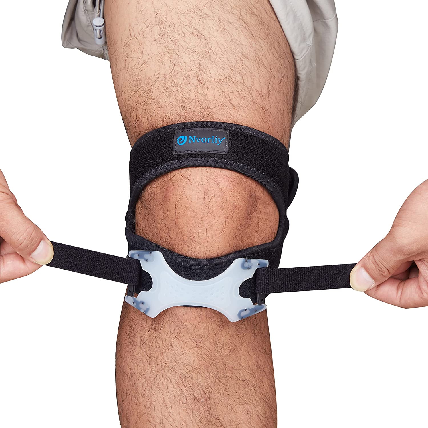 Nvorliy Knee Strap，Dual Patella Tendon Support Strap，Adjustable Knee