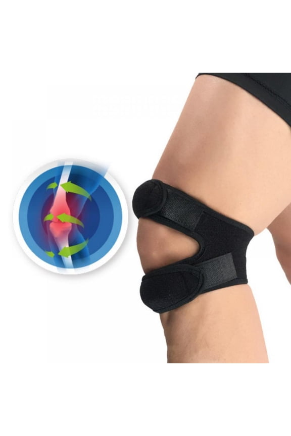 Dual Patella Knee Strap for Knee Pain Relief Adjustable Neoprene Knee Brace Support for Running Arthritis Jumper Tennis Injury Recovery Protection 12-17in
