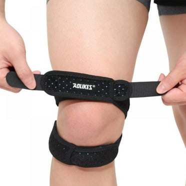 Dual Patella Knee Strap for Knee Pain Relief,Adjustable Knee Brace Support for Running, Arthritis, Jumper, Tennis,Injury Recovery,Protection,Black