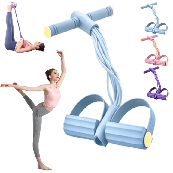 Dual Phase Elastic Assist Bands, Multifunctional Foot Pedal Resistance Band and 4/6/8/10 Tube Ankle Puller Tension Rope Assistance Expander Chest  Full Body Workouts