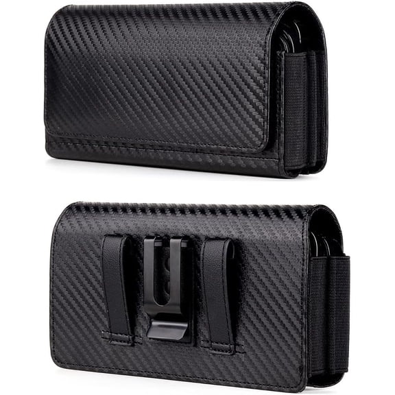 Dual Phone Holster, Cell Phone Metal Belt Clip Loop Pouch Wallet Case for iPhone 16 Plus iPhone 17 Pro Max 16 15 14 Pro Max 11 Pro Max XS Max Google Pixel 8 Pro 7 Pro 6 Pro OnePlus 12 11 (Black)