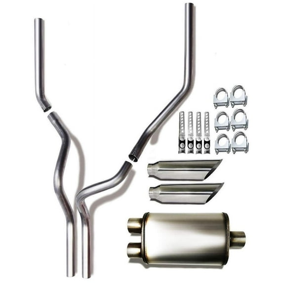 Dual Pipes Conversion Exhaust Kit Fit Gmc Chevy Sierra Silverado Trucks 07 - 13