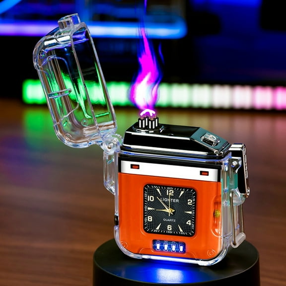 Dual Plasma Lighter USB Type-C Rechargeable Windproof Flameless Lighter with IP56 Waterproof, COB Portable Light, Fast Charging, Perfect for Camping, Hiking, and Outdoor Use, Gift Ready