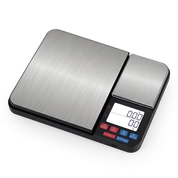 Dual-Platform Food Scale 5kg/1g & 500g/0.01g Professional Pocket Jewelry/Kitchen Scale with Smart Tare, Large Backlit Screen