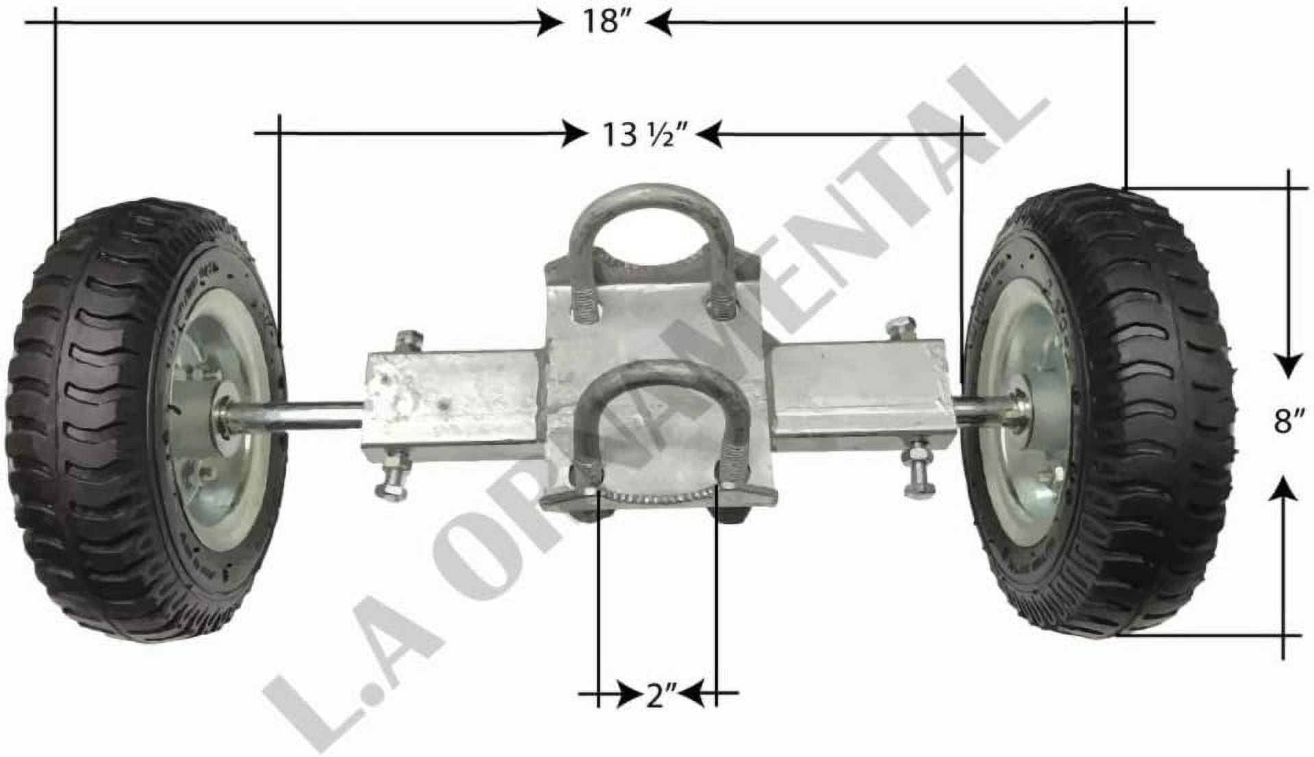 Dual pneumatic tire pt8 rolling gate wheels chain fence rut runner