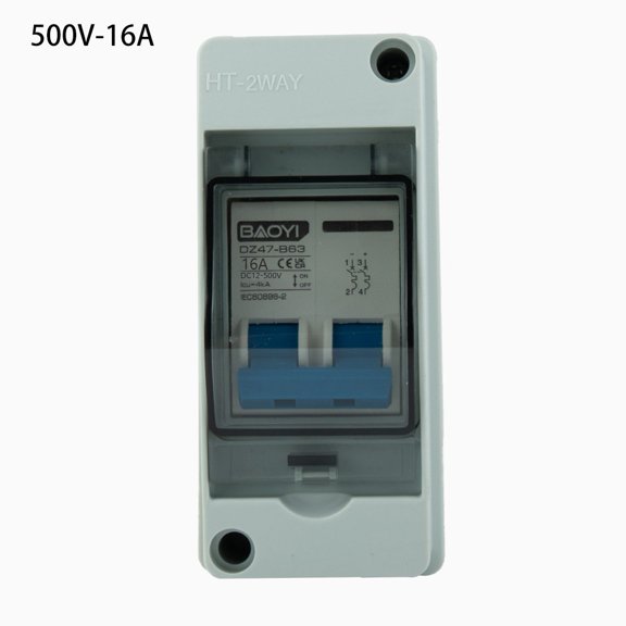 Dual Pole DC Circuit Breaker Combiner Box for Solar Photovoltaic Systems with Enhanced Safety Features (DC12-500V-16A)
