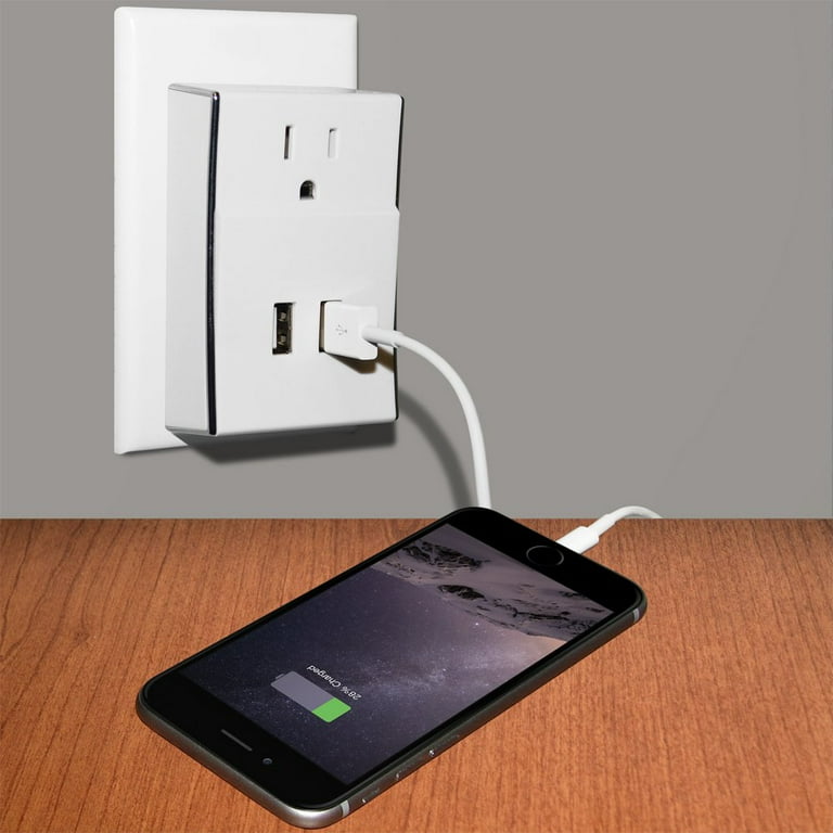 Dual Port Amp and Amp USB PLATE eXtender Power Wall Charger