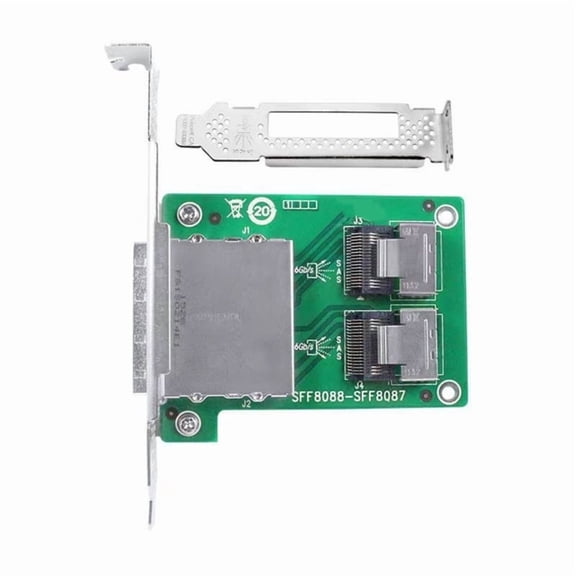 Dual Port 26Pin Mini SAS SFF 8088 To 36Pin SFF 8087 Adapter With PCI Bracket 6Gbps High Speed Data Transfer