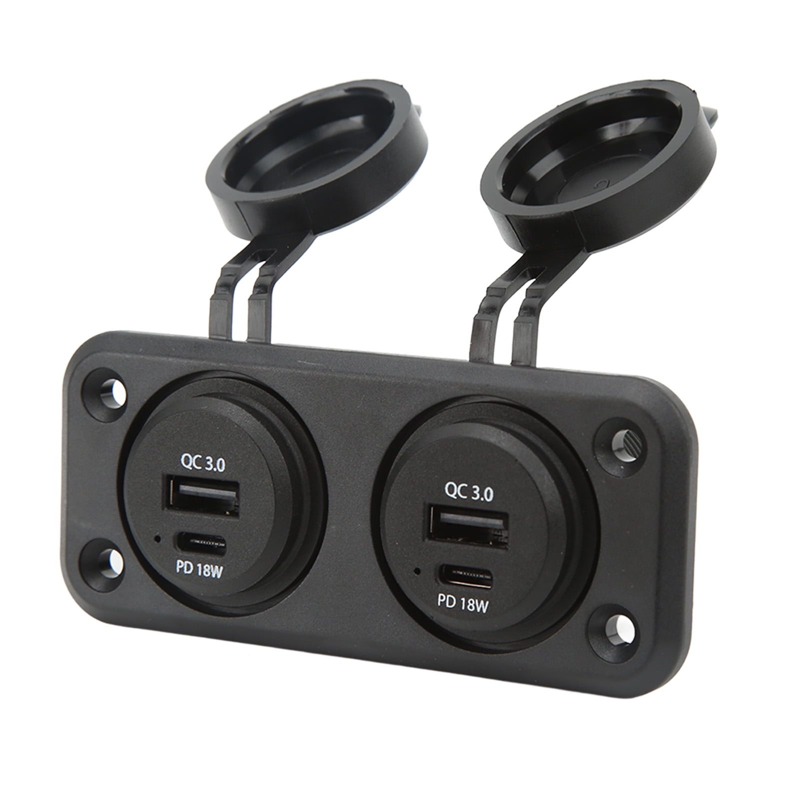 Dual Port Car Charger 2 Way DC 10‑30V USB TYPE C Power Outlet Socket