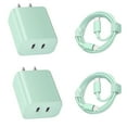thumbnail image 1 of Dual Port Green Fast Charger【MFi Certified】Compatible with iPhone14/13/12/11/X,Dual Port USB C Charger,Fast Charging Block,Quick USB C Wall Charger Plug with Type C Lightning Cable, 1 of 7