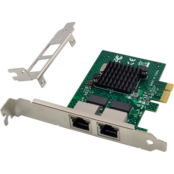Dual-Port PCIe Gigabit Ethernet Server Adapter with NetXtreme BCM5720-2P Chipset PCI Express 1000M Network LAN Card for Windows Sever Linux Ubuntu VMware