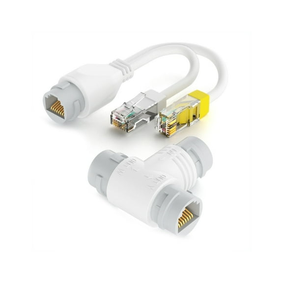 Dual Port POE Splitter Adapter, Networking Cable RJ45 Connector for Security Cameras and Monitoring Systems POE Extender