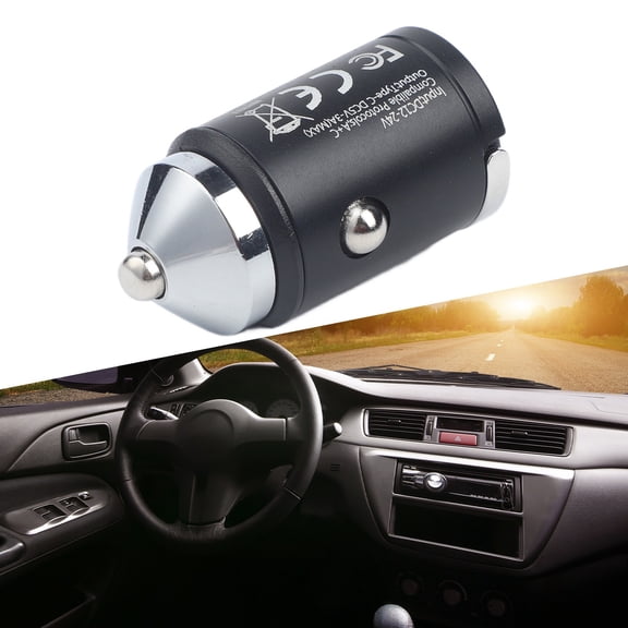 Dual Port USB Car Charger 36W Fast Charging Adapter With QC-3.0 PD Technology Aluminum Alloy Shell for Mobile Phones Tablets 12V-24V Input For Driver Co-Driver(A)