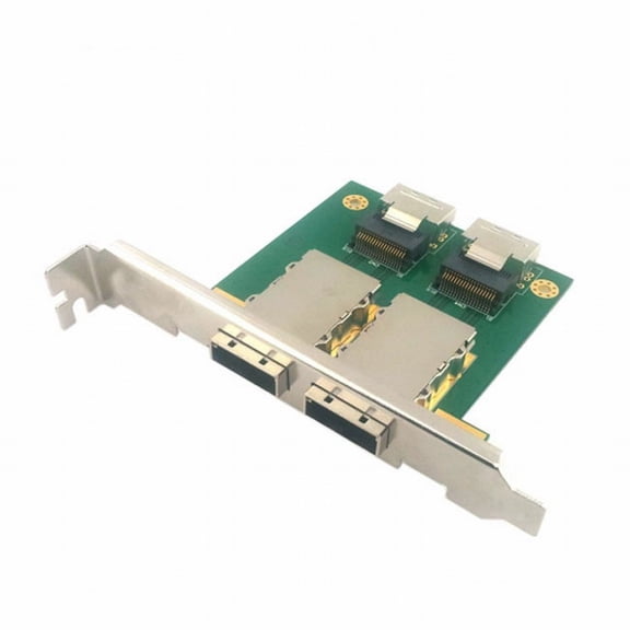 Dual Ports Mini SAS SFF-8088 To SAS 36Pin SFF-8087 PCBA Female Adapter With PCI Bracket