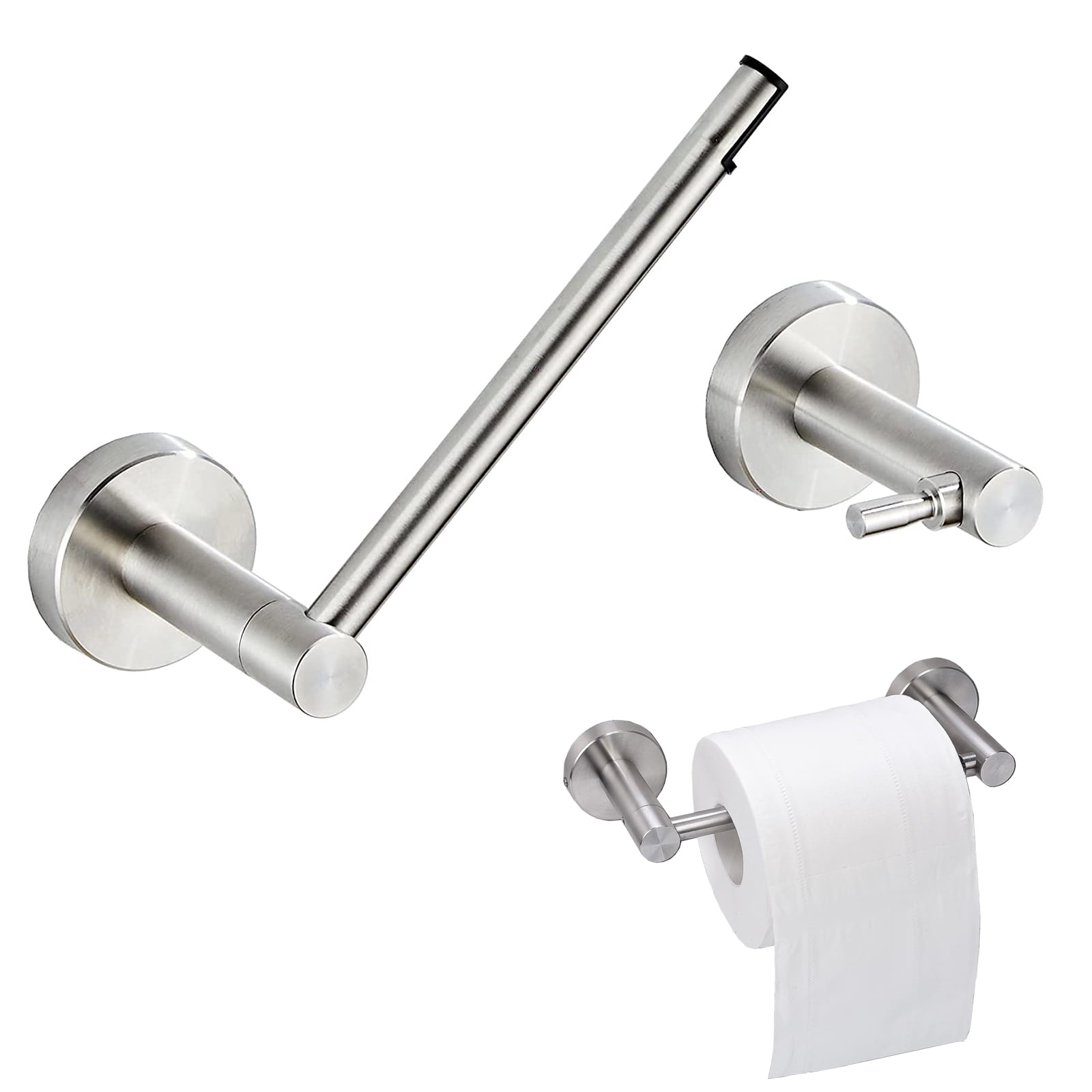 Dual Post Swivel Toilet Tissue Holder Brushed Stainless Steel Bathroom ...