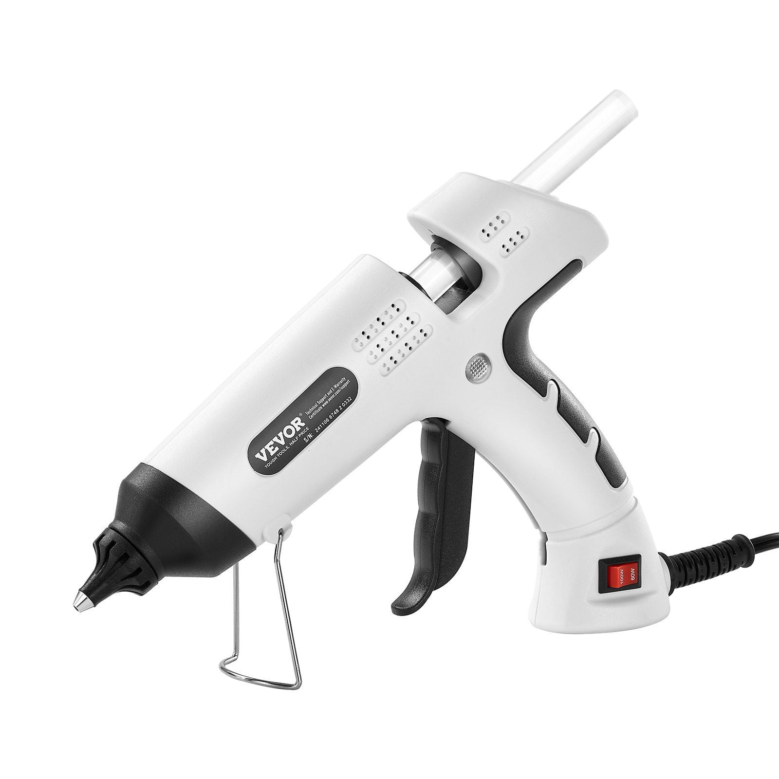 60W 100W Dual Power Mini Hot Glue Gun with 20 Glue Sticks Fast Preheating High Temperature for Crafts DIY Home Repairs White