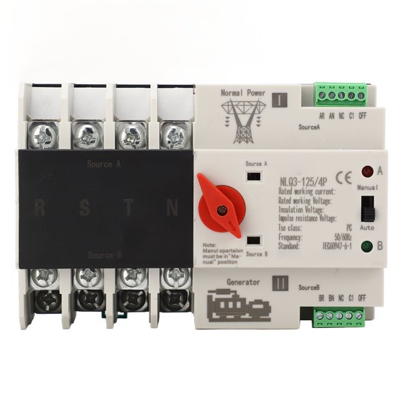 Dual Power Automatic Transfer Switch 4P 80A 110V Fast Switching Control Switch for Industrial Power Backup