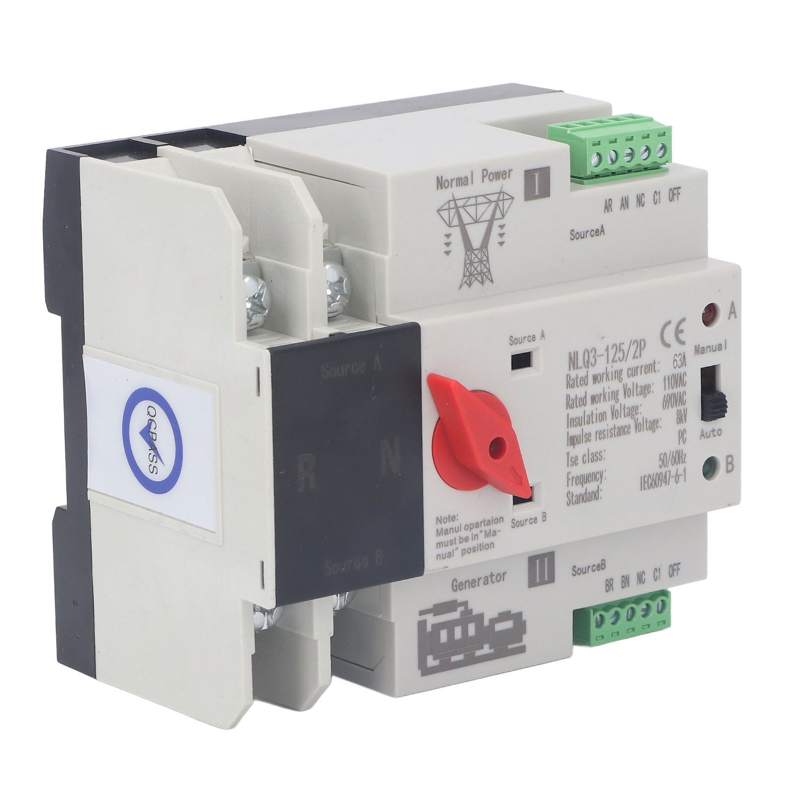 Dual Power Automatic Transfer Switch, 50kA Rated Short Circuit Current