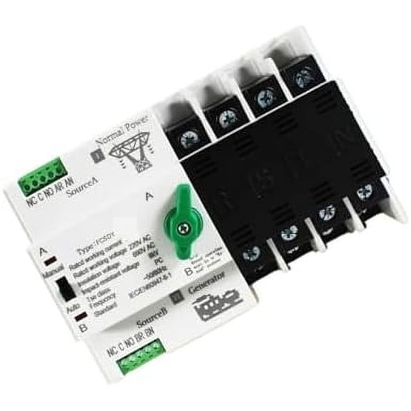 Dual Power Automatic Transfer Switch ATS 110V 220V PC Dual Power Automatic Transfer Switch 63A 100A Household Power Transfer Switch 50/60Hz(FCSDY-4P-220VAC,100A)$$Garden &