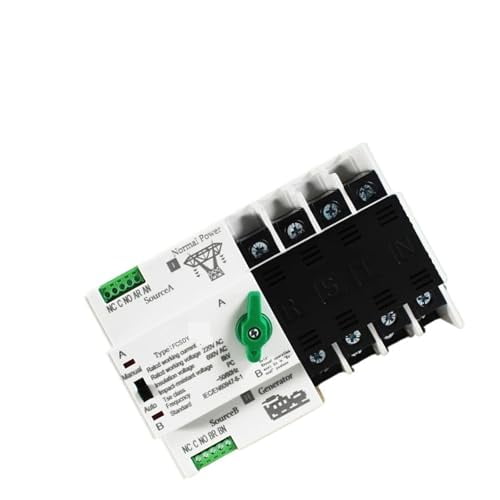 Dual Power Automatic Transfer Switch ATS 110V 220V PC Dual Power Automatic Transfer Switch 63A 100A Household Power Transfer Switch 50/60Hz(FCSDY-4P-220VAC,63A)$$Garden &