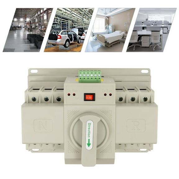 Dual Power Automatic Transfer Switch Self Cast ATS CB Level 63A 3P AC 110V for Homes, Factories, Office