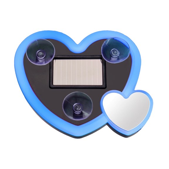 Dual Power Solar USB Heart Neon Car Window Light Light & Vibration Sensor Romantic LED Ambient Accessory For Vehicle Interior (Blue)