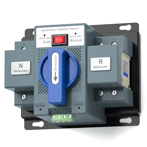 Dual Power Transfer Switch 220V 63A 2P Automatic Transfer Switch, Generator Changeover Switch$$Garden & Patio